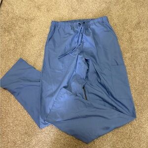 Blue Drawstring Scrub Top and Pants